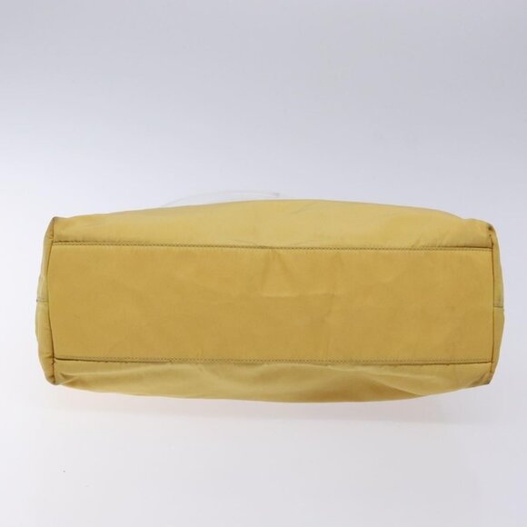 PRADA Shoulder Bag Nylon Plastic Yellow Silver Auth - Picture 11 of 16